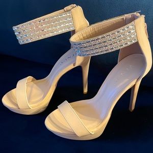 Nude/Rhinestone Heels